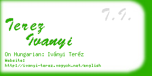 terez ivanyi business card