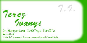 terez ivanyi business card